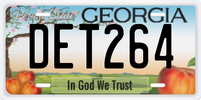 GA license plate DET264