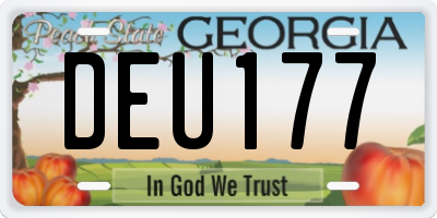 GA license plate DEU177