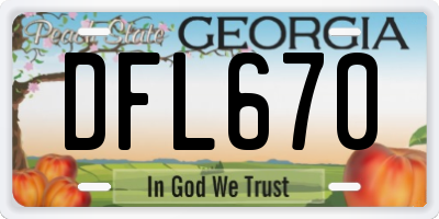 GA license plate DFL670