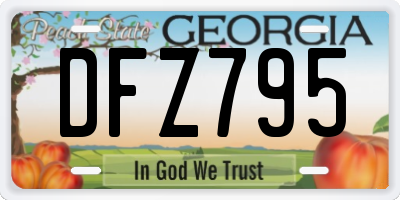 GA license plate DFZ795