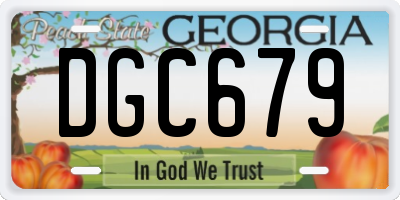 GA license plate DGC679