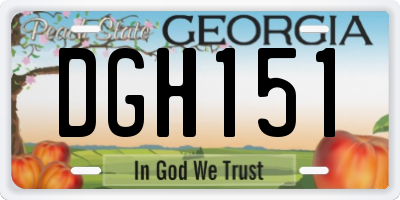 GA license plate DGH151