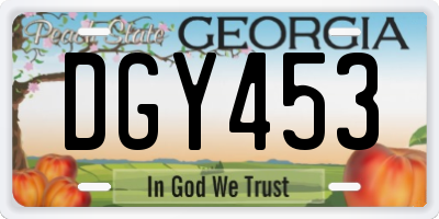 GA license plate DGY453