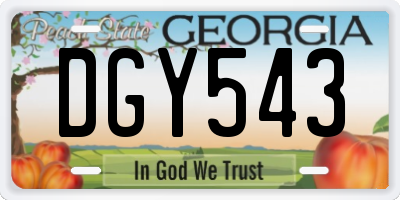 GA license plate DGY543