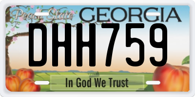 GA license plate DHH759