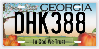 GA license plate DHK388