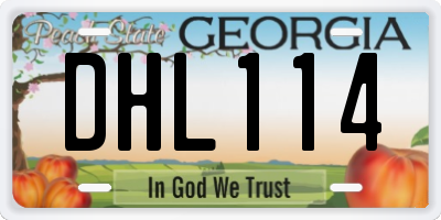 GA license plate DHL114