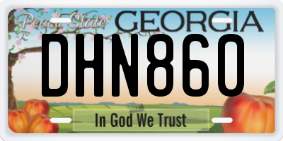 GA license plate DHN860