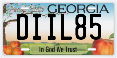 GA license plate DIIL85