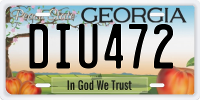 GA license plate DIU472