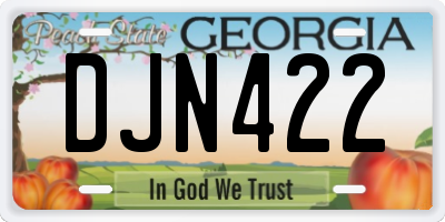 GA license plate DJN422