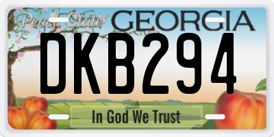 GA license plate DKB294