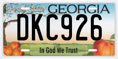 GA license plate DKC926