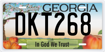 GA license plate DKT268