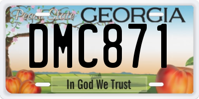 GA license plate DMC871