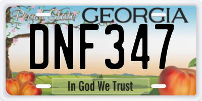 GA license plate DNF347