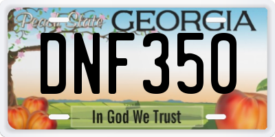 GA license plate DNF350