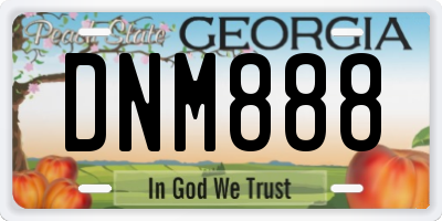 GA license plate DNM888