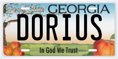 GA license plate DORIUS