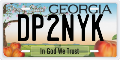 GA license plate DP2NYK