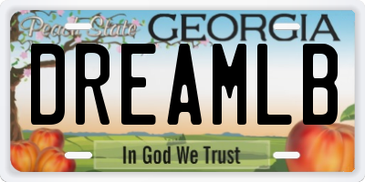 GA license plate DREAMLB