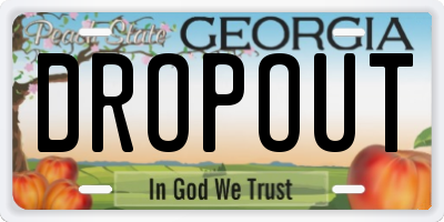 GA license plate DROPOUT