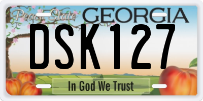 GA license plate DSK127