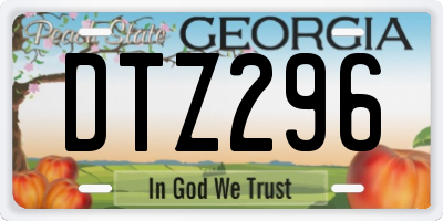 GA license plate DTZ296