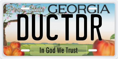 GA license plate DUCTDR