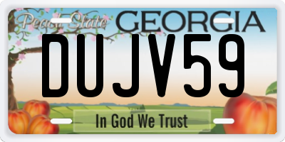 GA license plate DUJV59