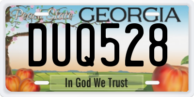 GA license plate DUQ528