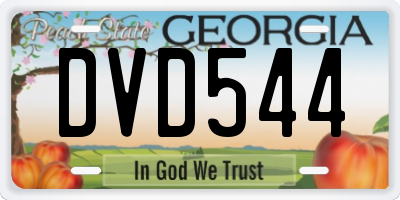 GA license plate DVD544