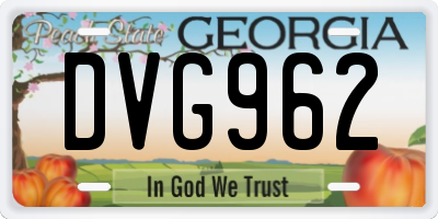 GA license plate DVG962