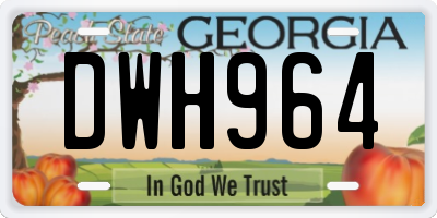 GA license plate DWH964