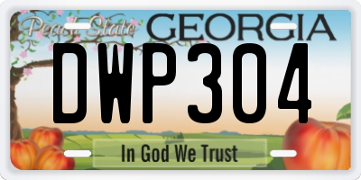 GA license plate DWP304