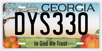 GA license plate DYS330