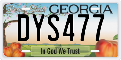 GA license plate DYS477