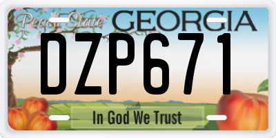 GA license plate DZP671