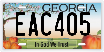 GA license plate EAC405