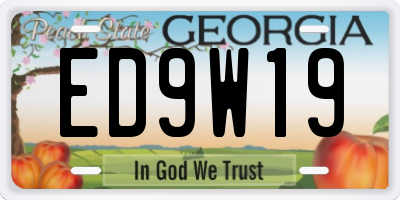 GA license plate ED9W19