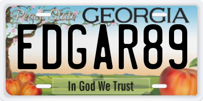 GA license plate EDGAR89