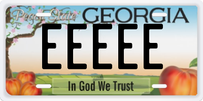 GA license plate EEEEE