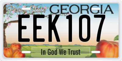 GA license plate EEK107