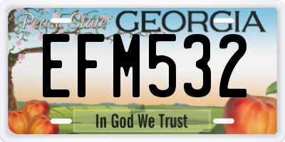 GA license plate EFM532