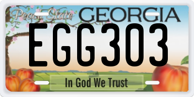 GA license plate EGG303