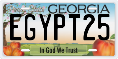 GA license plate EGYPT25