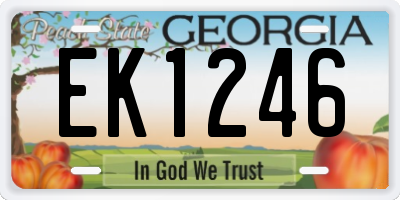 GA license plate EK1246