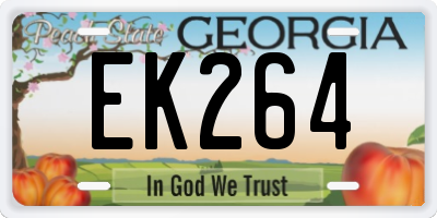 GA license plate EK264