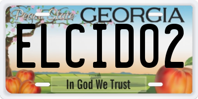GA license plate ELCID02