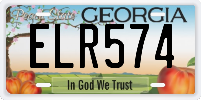 GA license plate ELR574